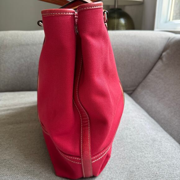 Coach 70157 Large Canvas Carryall Shoulder Totepu500 Red - Picture 4 of 14